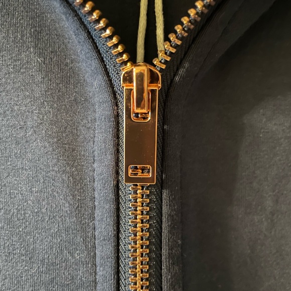 Lacey Chabert Navy Fleece Drawstring hooded Jacket - Picture 5 of 11